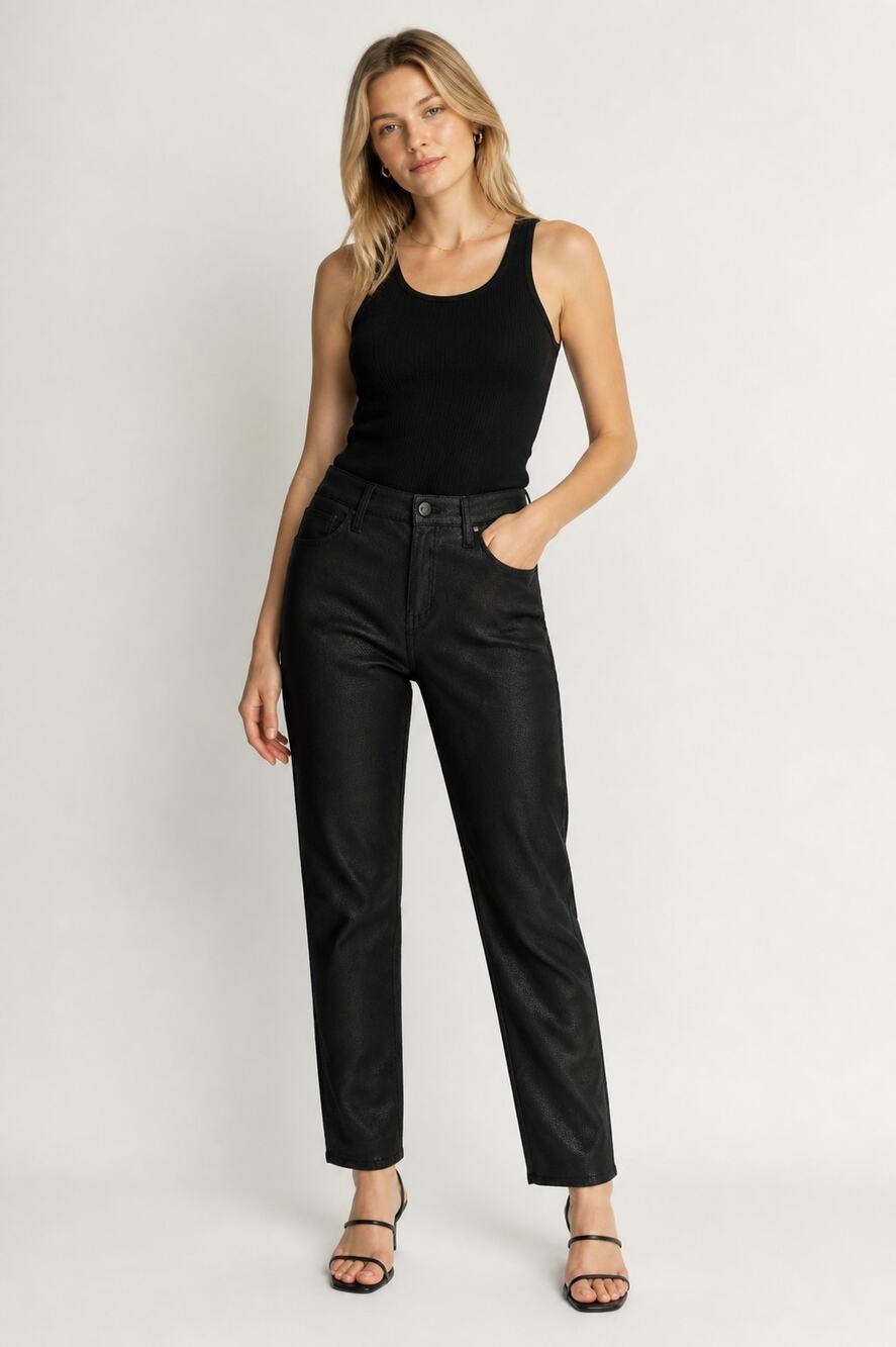 Chico's Black Faux Leather Skinny Pants Size 0R